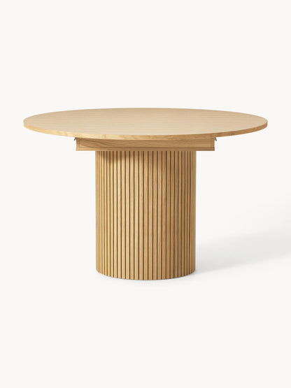 Filwangen Extendable Dining Table with Grooved Texture, 120 - 160 x 75 cm