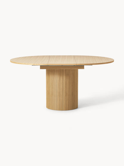 Filwangen Extendable Dining Table with Grooved Texture, 120 - 160 x 75 cm