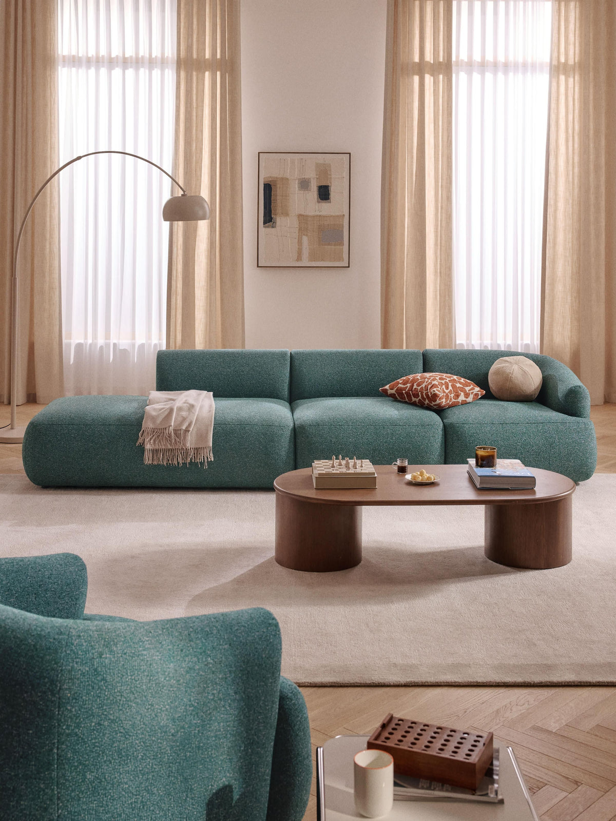 Fiorbach 2-Seater Modular Bouclé Chaise