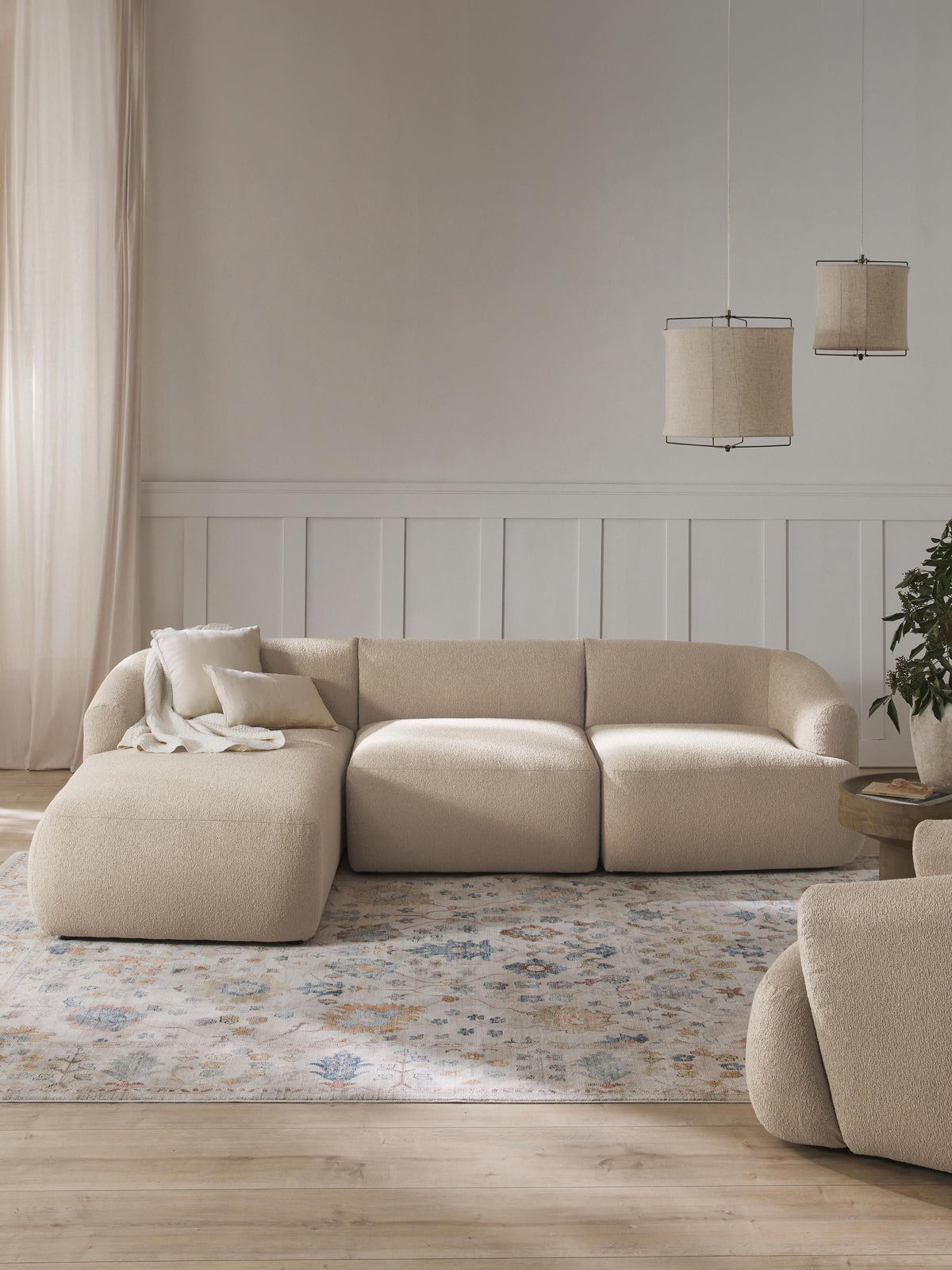 Fiorbach Modular Corner Sofa (3-Seater) in Bouclé