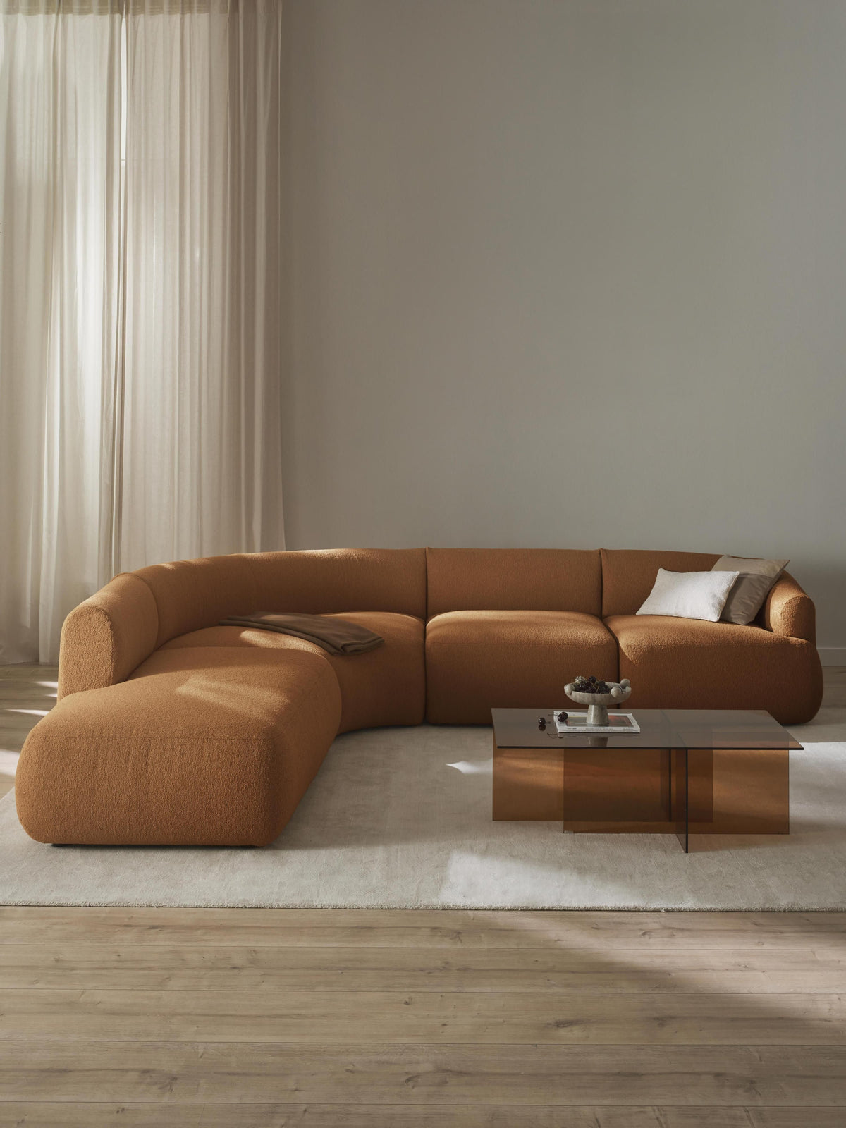Fiorbach Modular Corner Sofa in Bouclé (4-Seater)