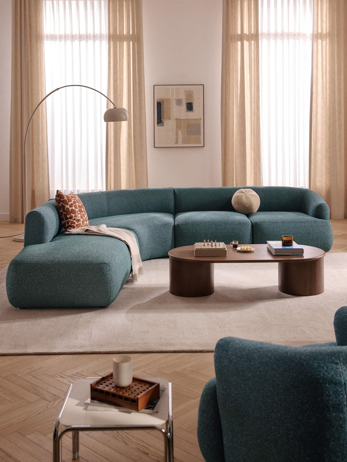 Fiorbach Modular Corner Sofa in Bouclé (4-Seater)