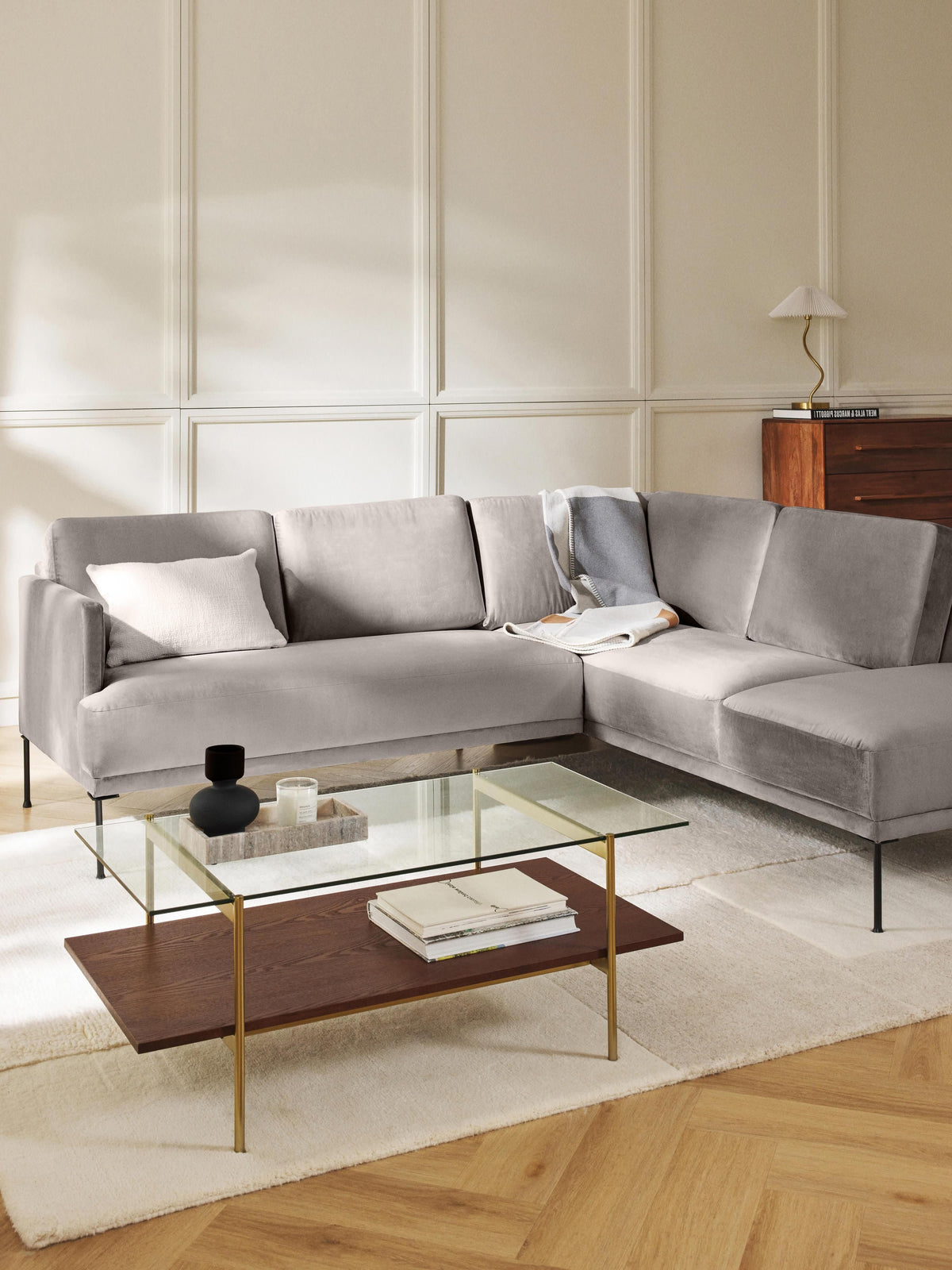 Fluhagen Corner Sofa in Velvet