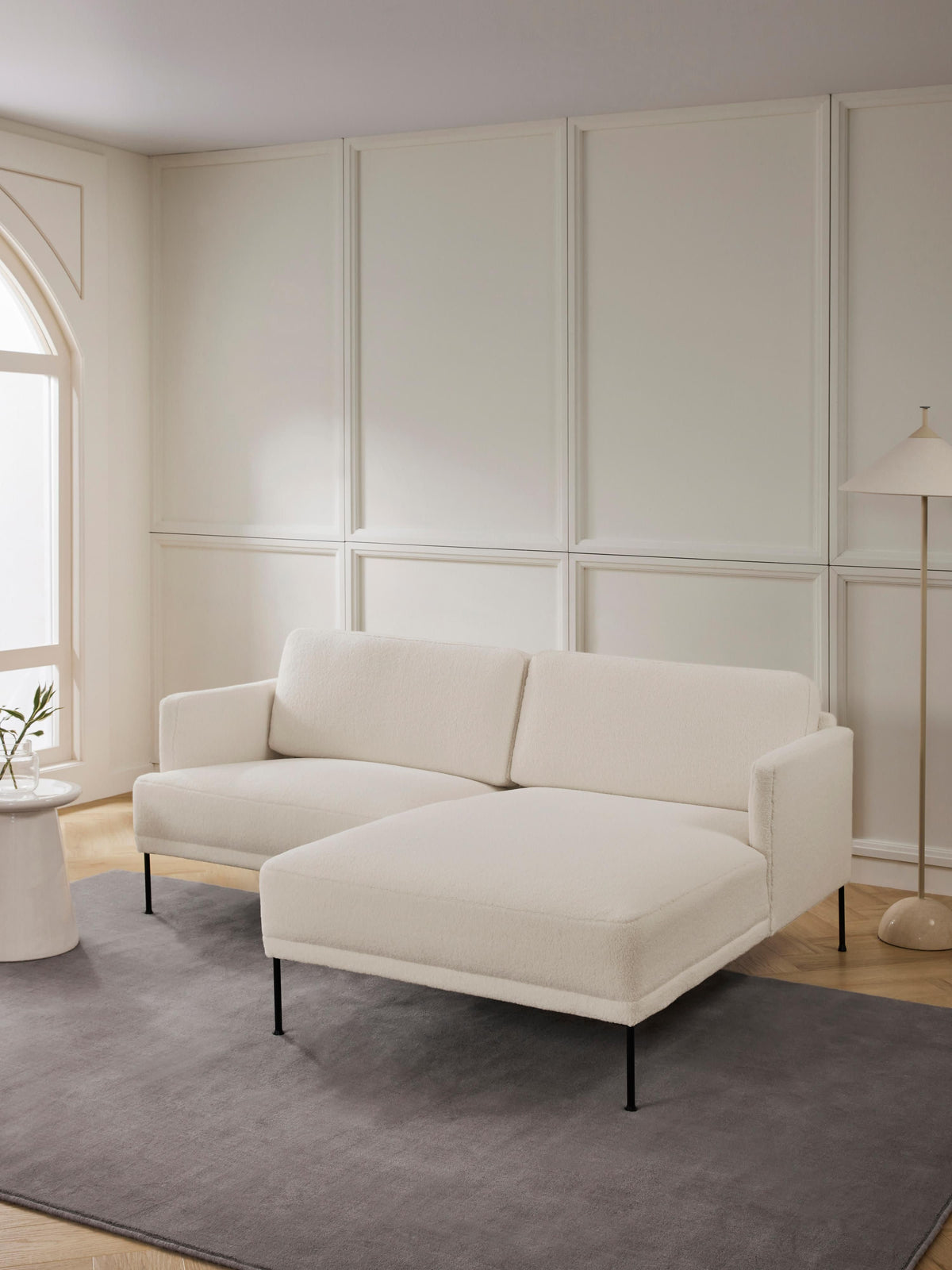 Fluhagen Small Teddy Fabric Corner Sofa