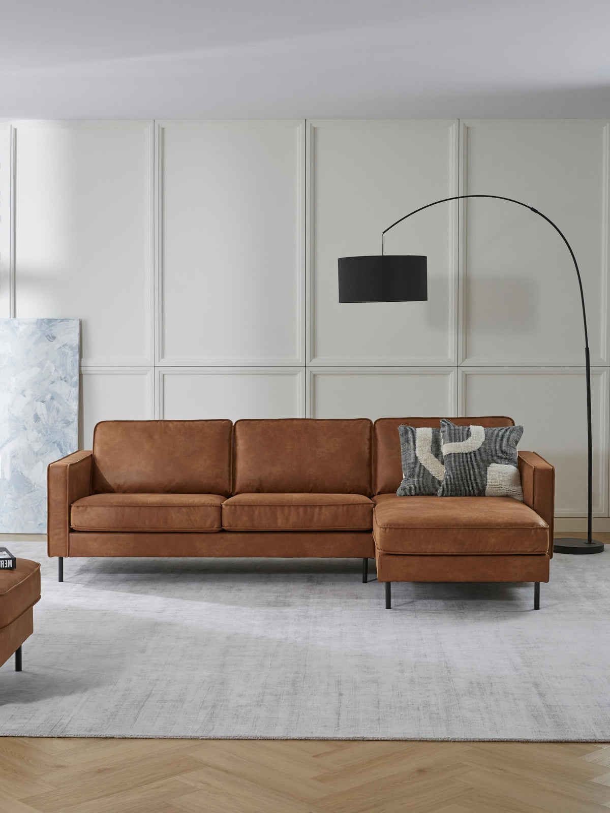 Huntzell Corner Sofa (3-Seater) in Leather