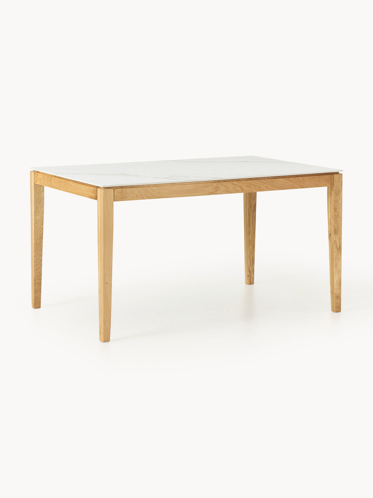 Jacsteden Dining Table with Marble-Look Tabletop, in Various Sizes
