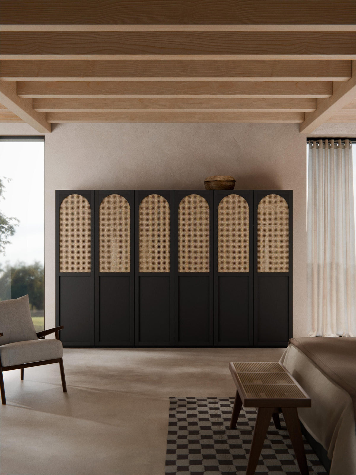 Jeanmoor Modular Hinged-Door Wardrobe, 300 cm Wide, in Various Sizes
