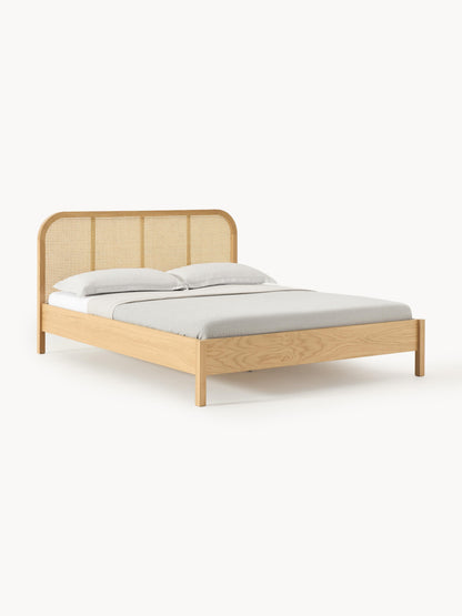 Jonshelm Wooden Bed with Vienna Cane Headboard