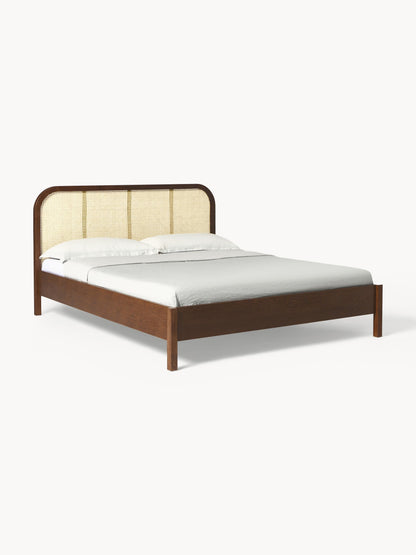 Jonshelm Wooden Bed with Vienna Cane Headboard