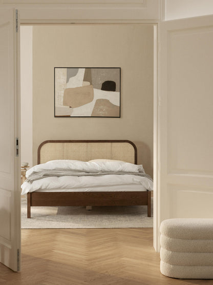 Jonshelm Wooden Bed with Vienna Cane Headboard
