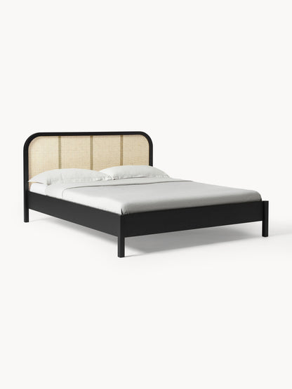 Jonshelm Wooden Bed with Vienna Cane Headboard