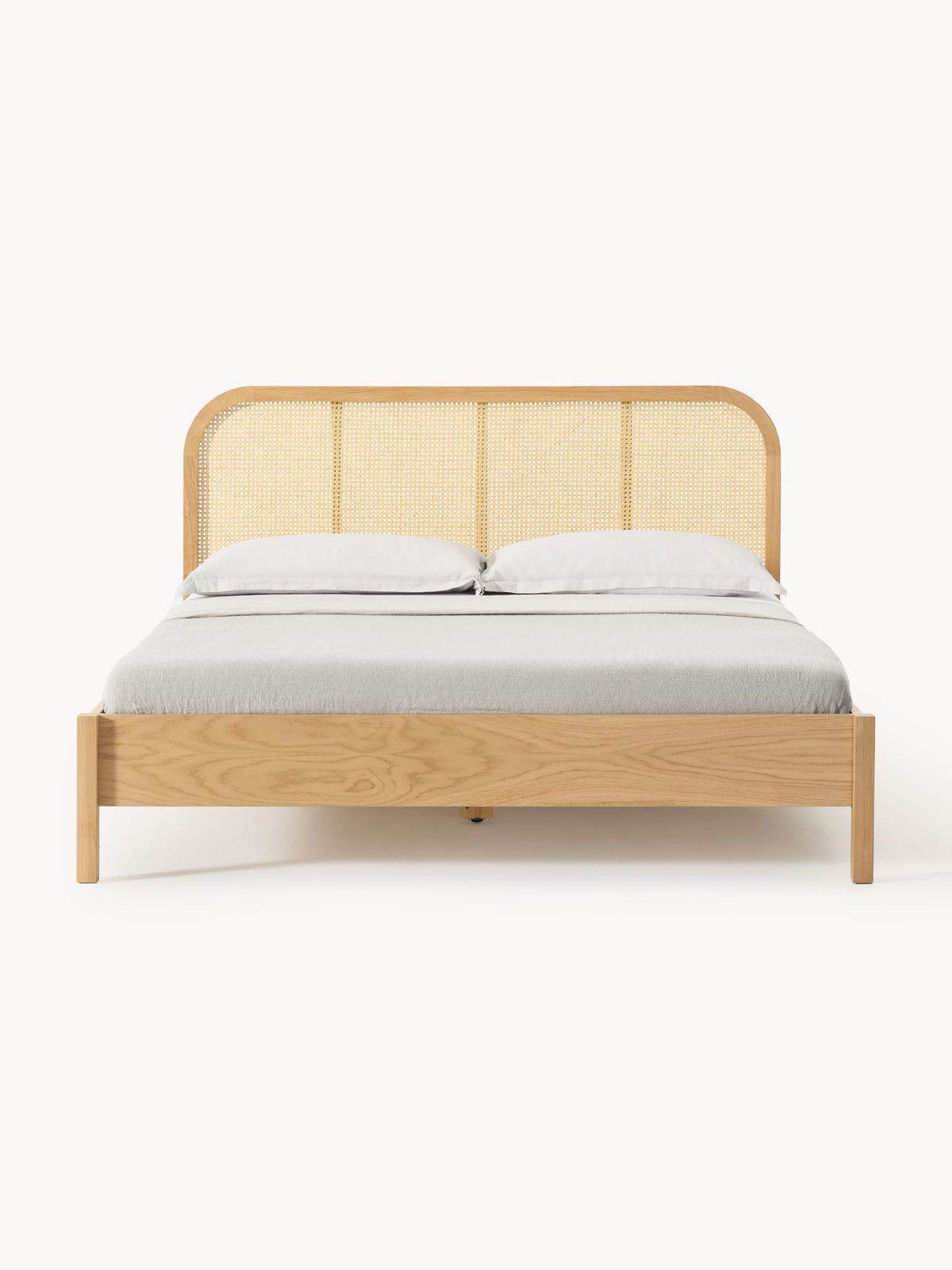 Jonshelm Wooden Bed with Vienna Cane Headboard