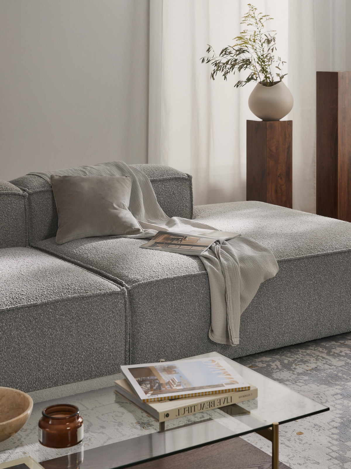 Lenfeld Bouclé Ottoman Module