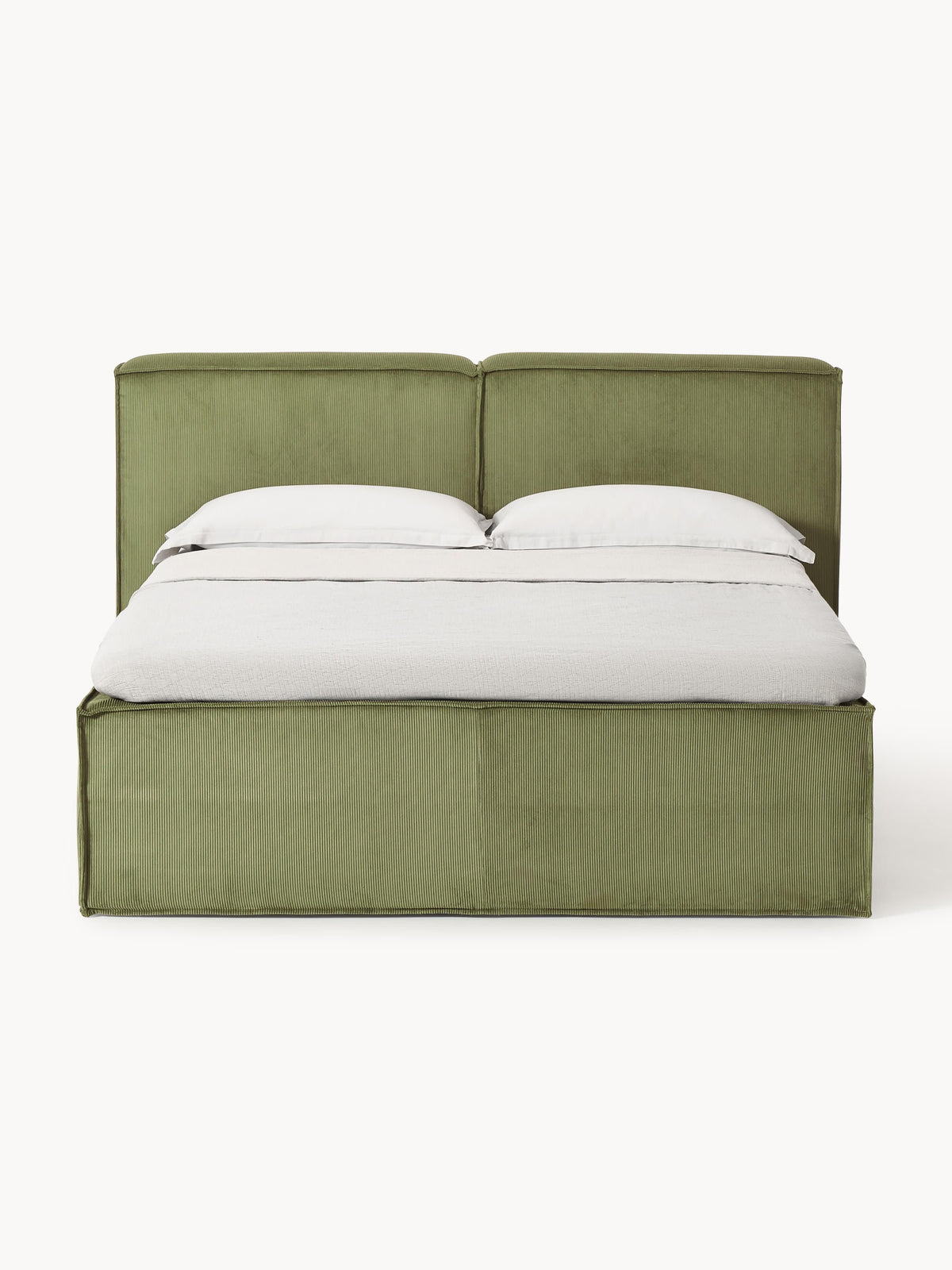 Lenfeld Box Spring Bed in Corduroy