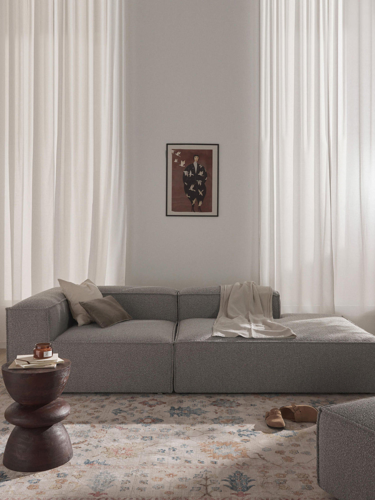 Lenfeld Modular Bouclé Ottoman