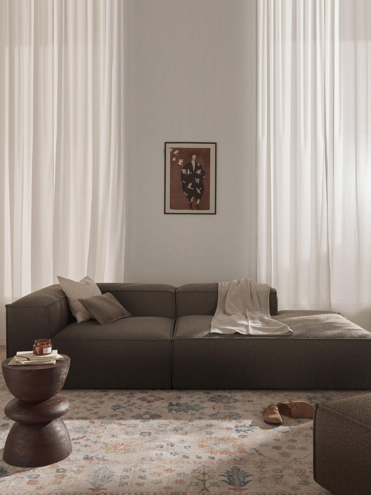 Lenfeld Modular Bouclé Ottoman