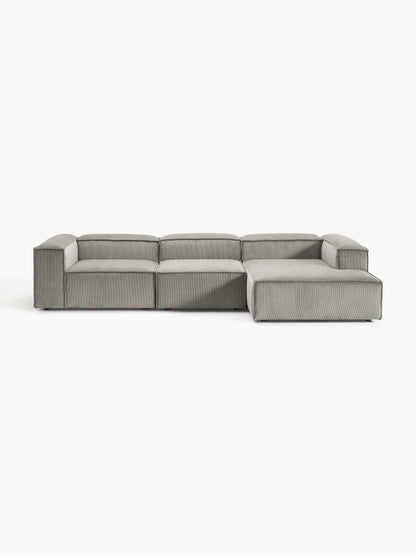 Lenfeld Modular Corduroy Corner Sofa (4-Seater)