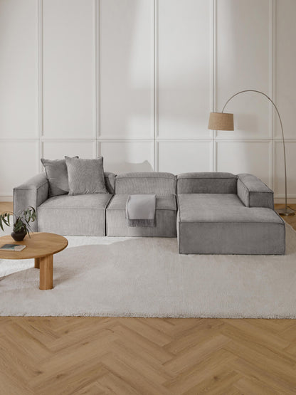 Lenfeld Modular Corduroy Corner Sofa (4-Seater)