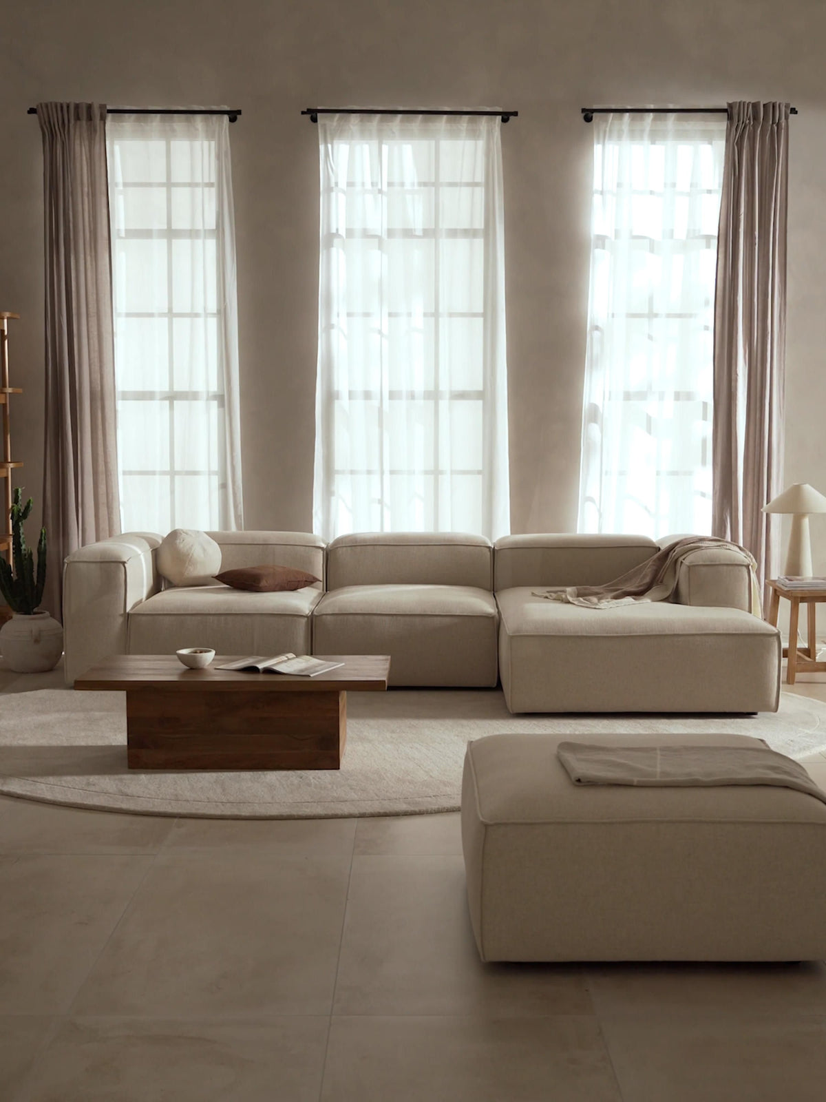Lenfeld Modular Corner Sofa (4-Seater) in Linen Blend