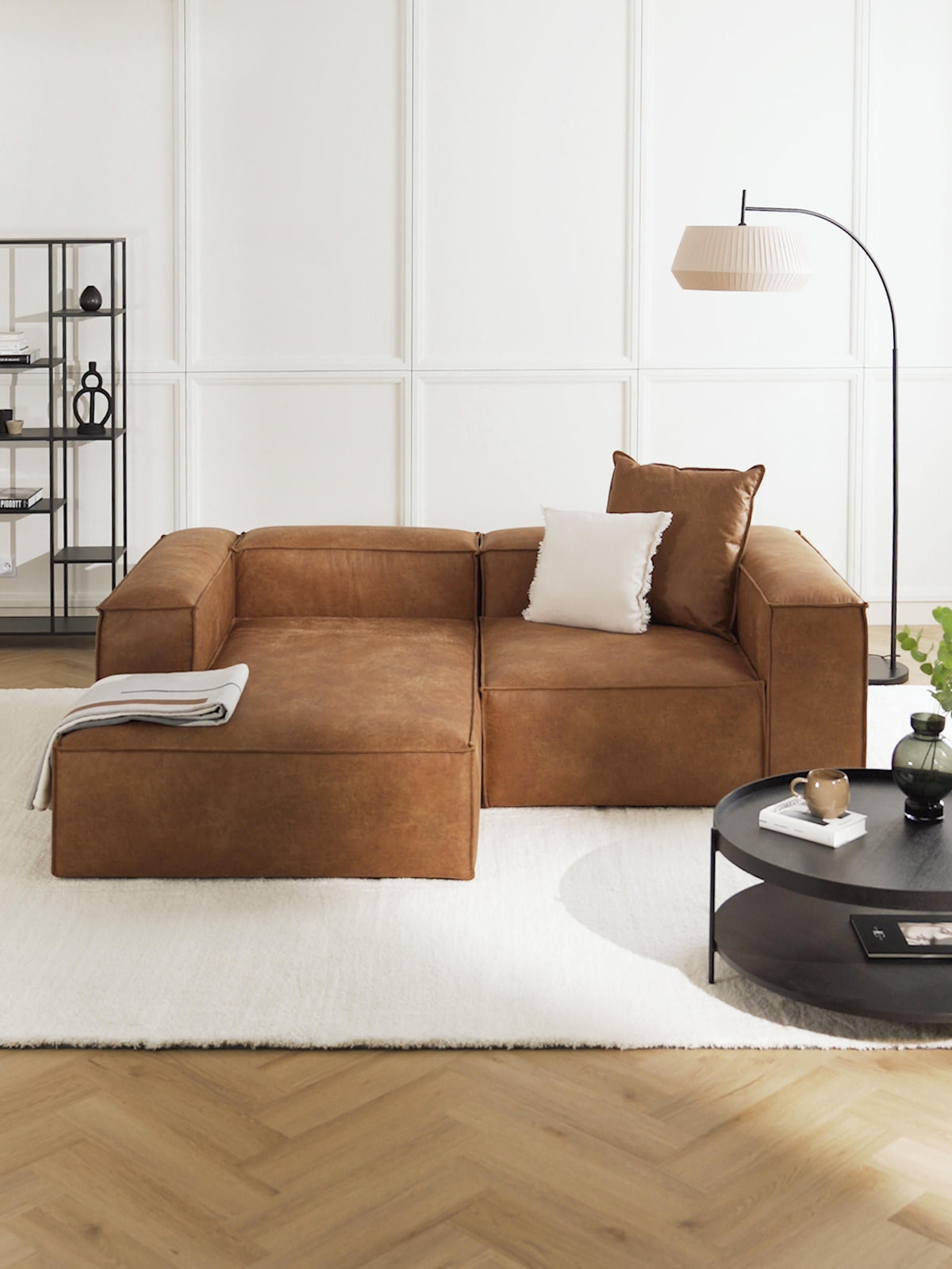 Lenfeld Modular Leather Corner Sofa (2-Seater)