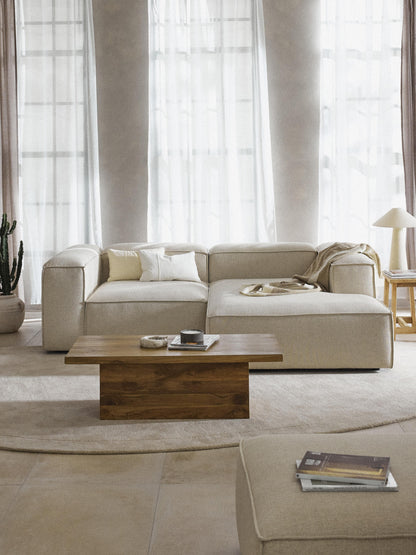 Lenfeld Modular Linen Blend Corner Sofa, 2-Seater