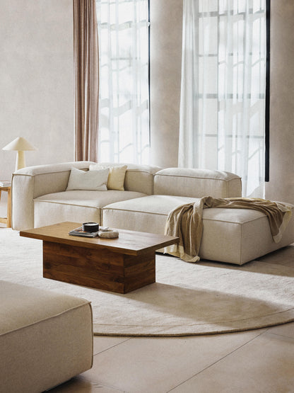 Lenfeld Modular Linen Blend Ottoman
