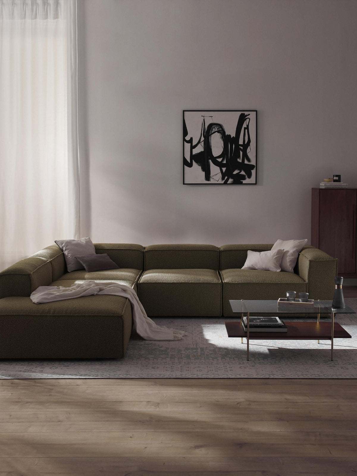 Lenfeld Modular XL Corner Sofa (4-Seater) in Bouclé
