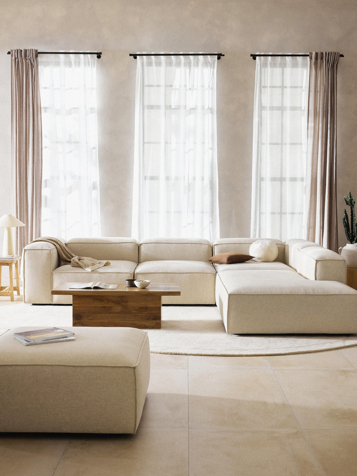 Lenfeld Modular XL Corner Sofa (4-Seater) in Linen Blend