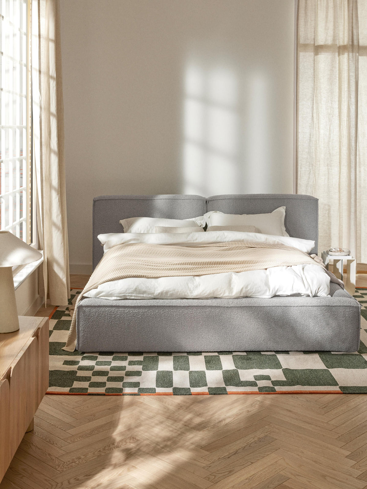 Lenfeld Upholstered Bouclé Bed