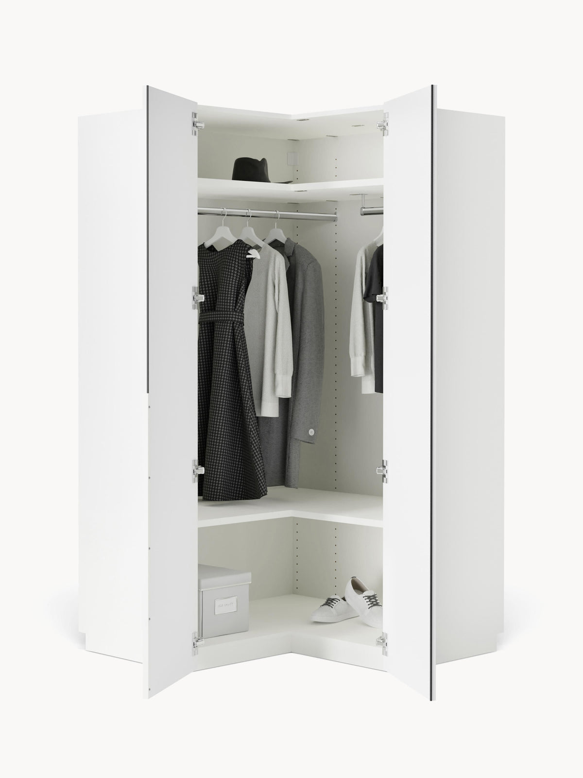 Leonhusen Modular Corner Wardrobe, 115 cm Wide, in Various Sizes
