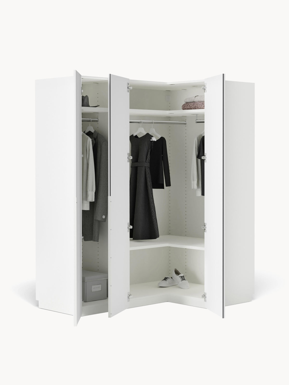Leonhusen Modular Corner Wardrobe, 165 cm Wide, in Various Sizes