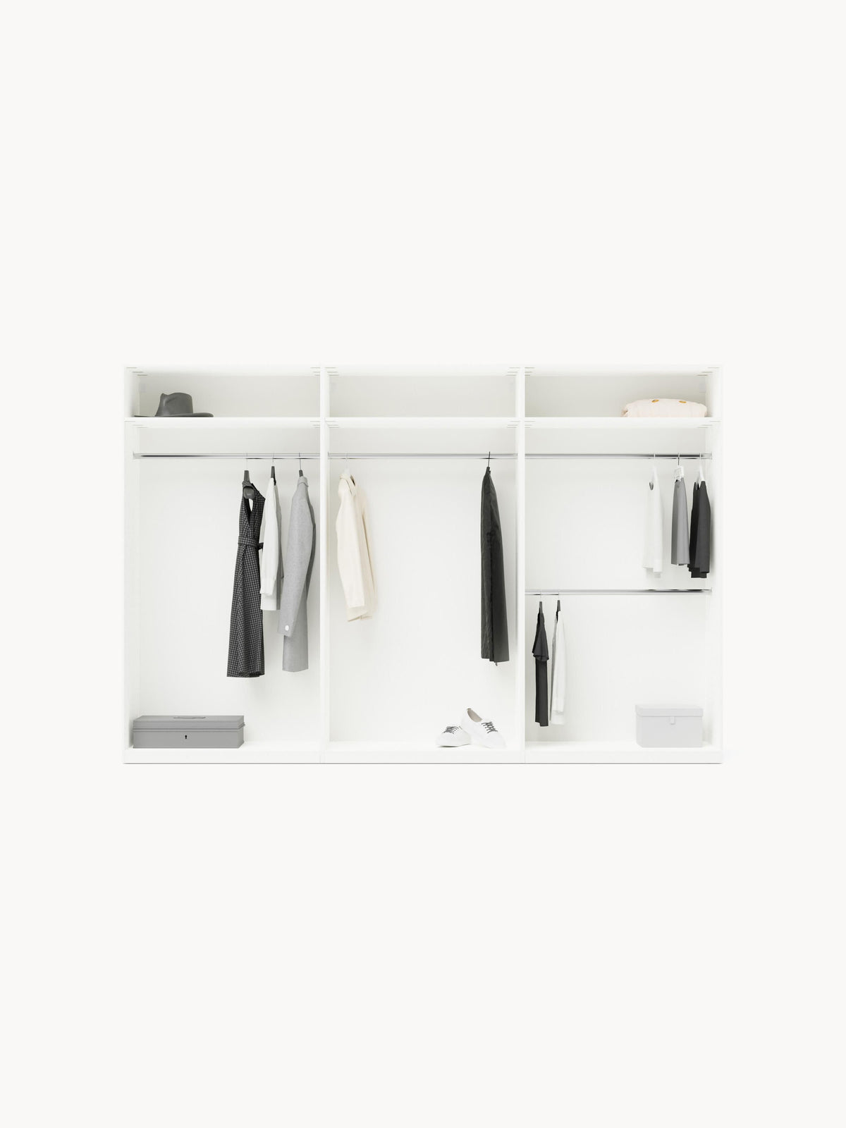 Leonhusen Modular Hinged-Door Wardrobe, 300 cm Wide, in Various Sizes