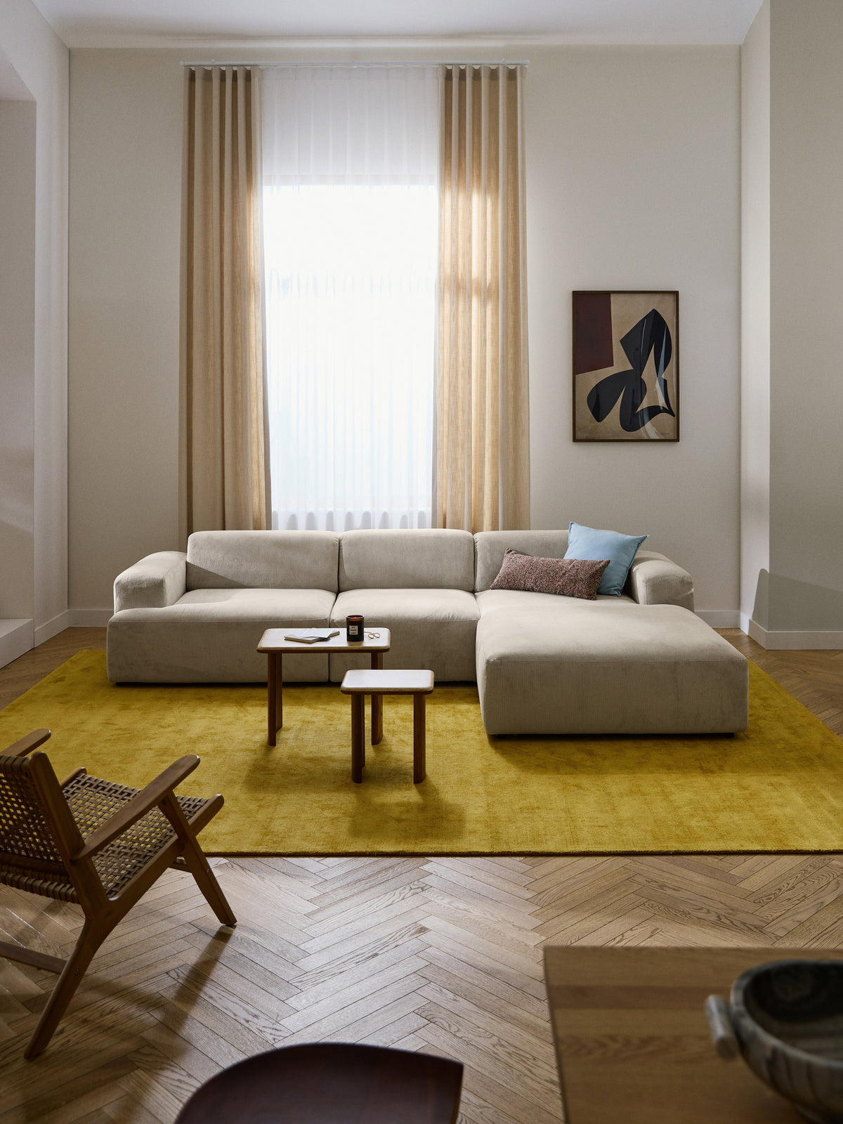 Melbrandt Corner Sofa (4-Seater) in Corduroy