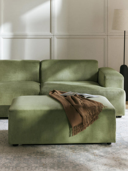 Melbrandt XL Ottoman in Corduroy, W 116 x D 72 cm