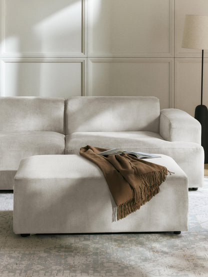 Melbrandt XL Ottoman in Corduroy, W 116 x D 72 cm