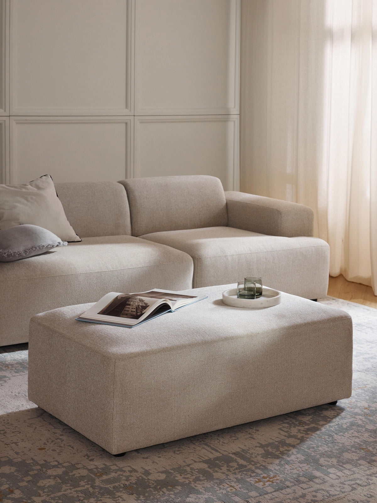 Melbrandt XL Ottoman, W 116 x D 72 cm