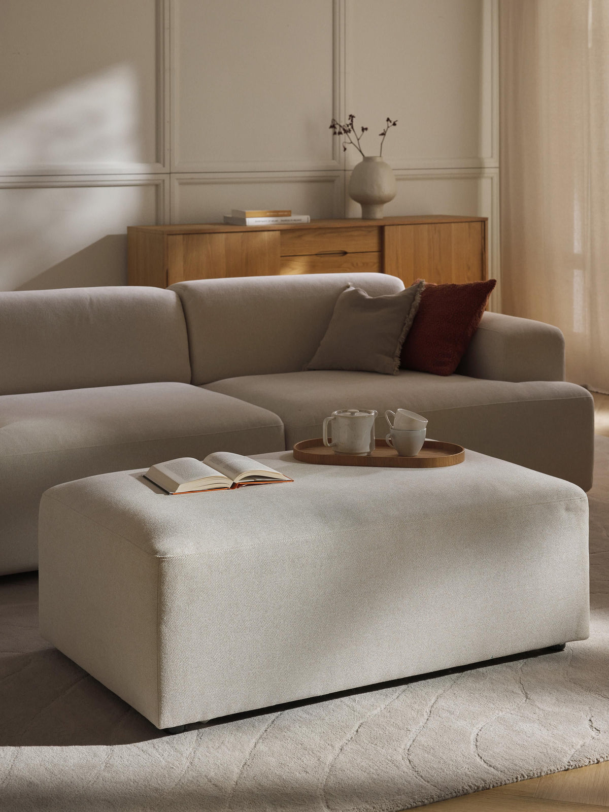 Melbrandt XL Ottoman, W 116 x D 72 cm