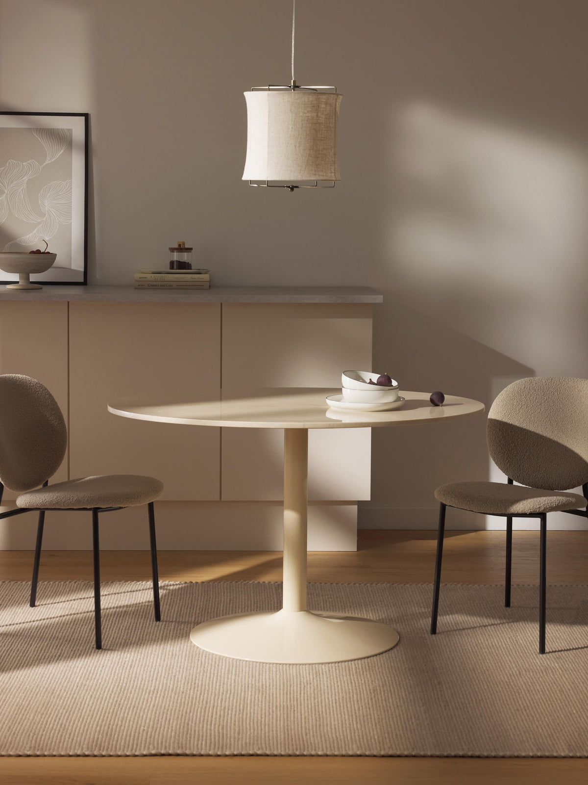 Milbrock Oval Marble Dining Table, 120 x 90 cm