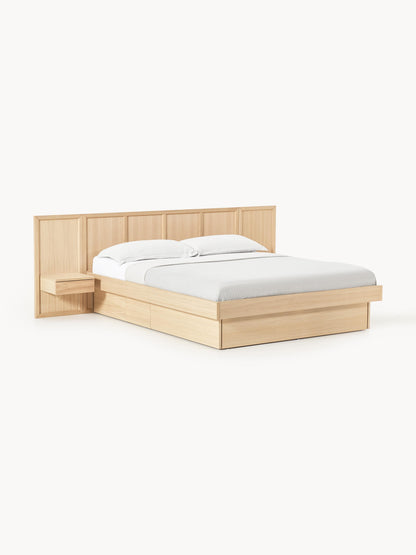 Nantweiler Wooden Bed with Bedside Tables and Headboard