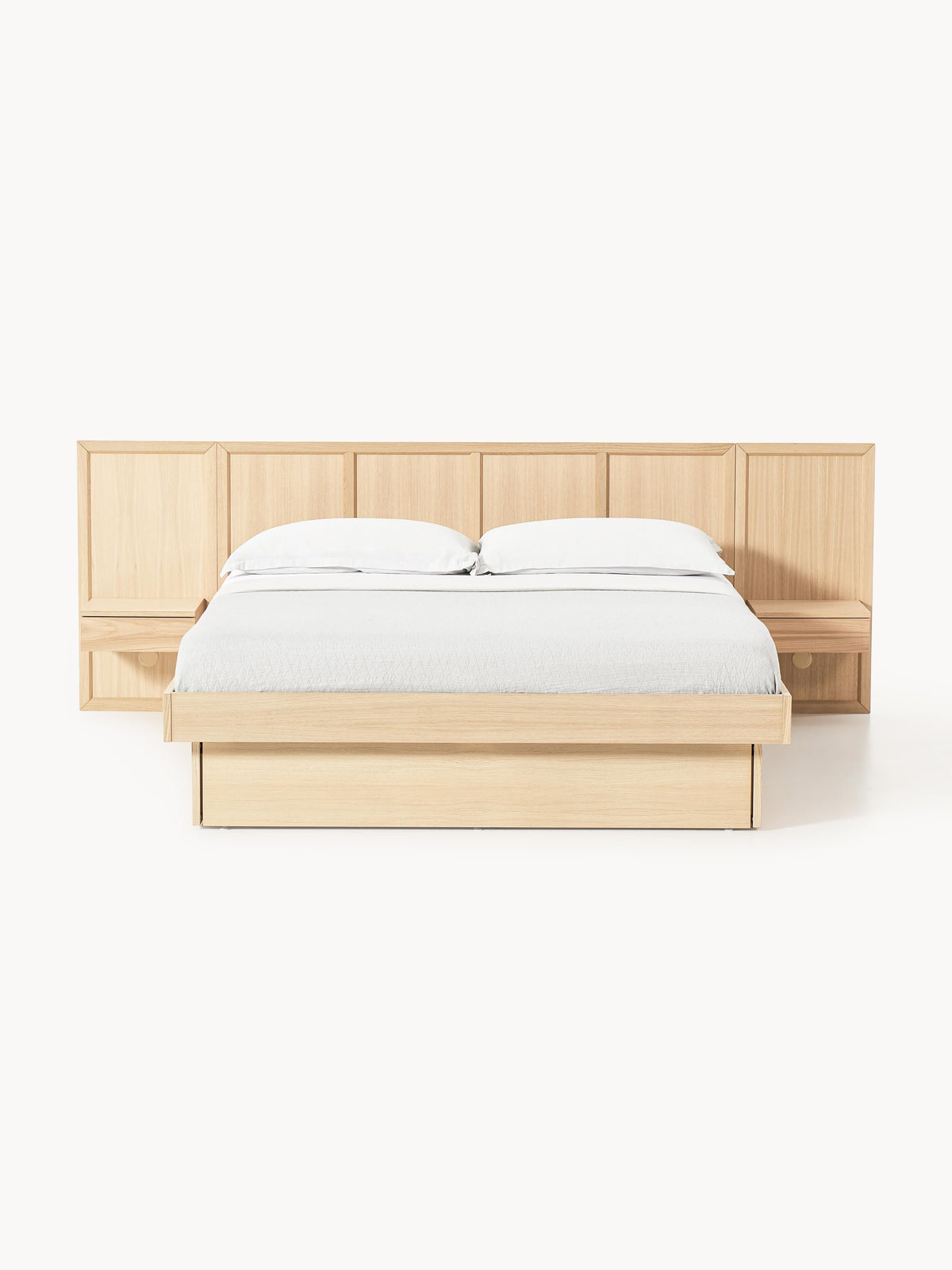 Nantweiler Wooden Bed with Bedside Tables and Headboard