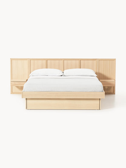 Nantweiler Wooden Bed with Bedside Tables and Headboard