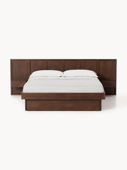 Nantweiler Wooden Bed with Bedside Tables and Headboard