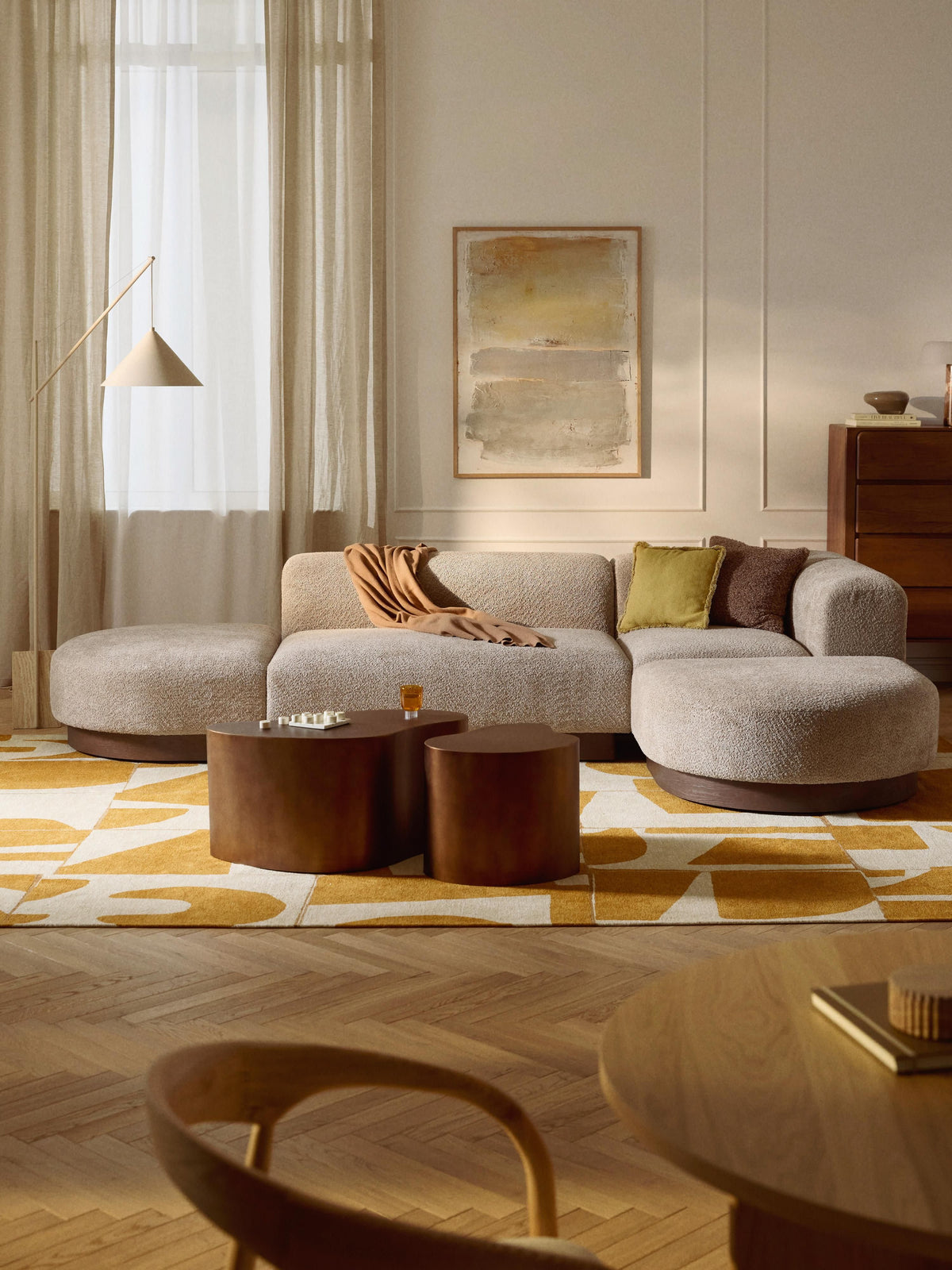 Natburgh Modular Corner Sofa in Teddy Bouclé