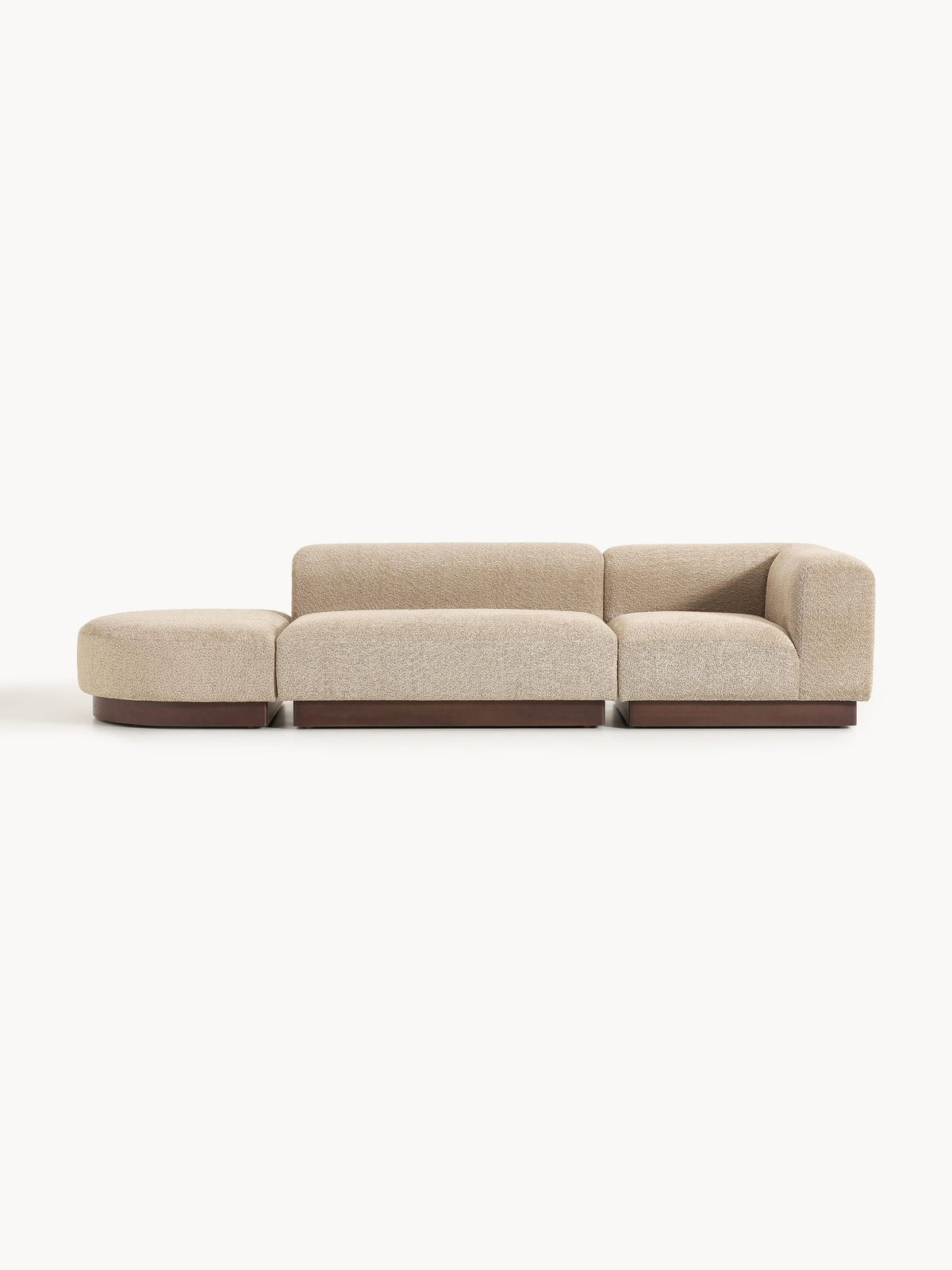 Natburgh Modular Ottoman in Teddy Bouclé with Stool (Left/Right)