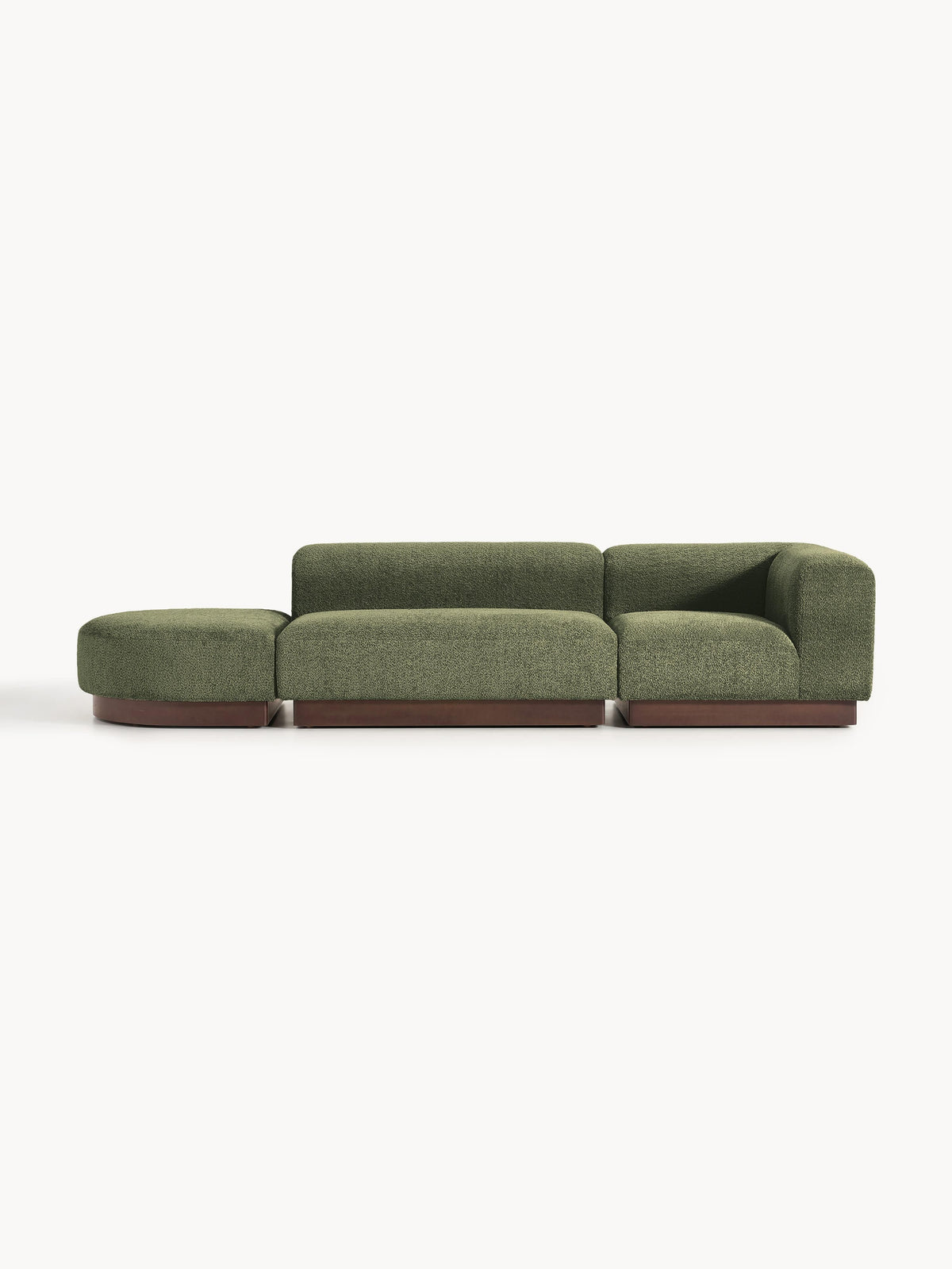 Natburgh Modular Ottoman in Teddy Bouclé with Stool (Left/Right)