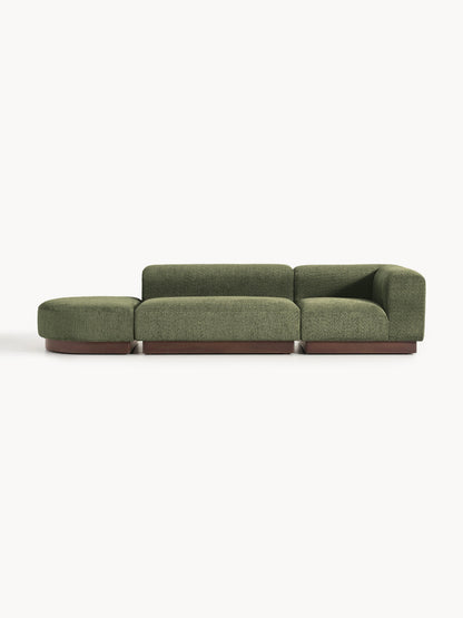 Natburgh Modular Ottoman in Teddy Bouclé with Stool (Left/Right)