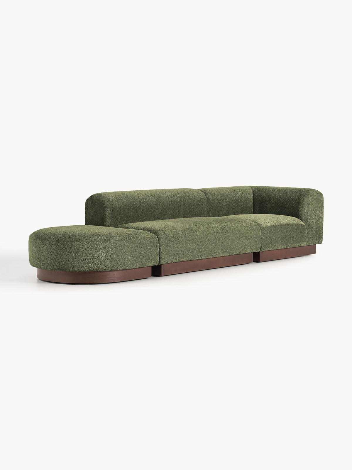 Natburgh Modular Ottoman in Teddy Bouclé with Stool (Left/Right)