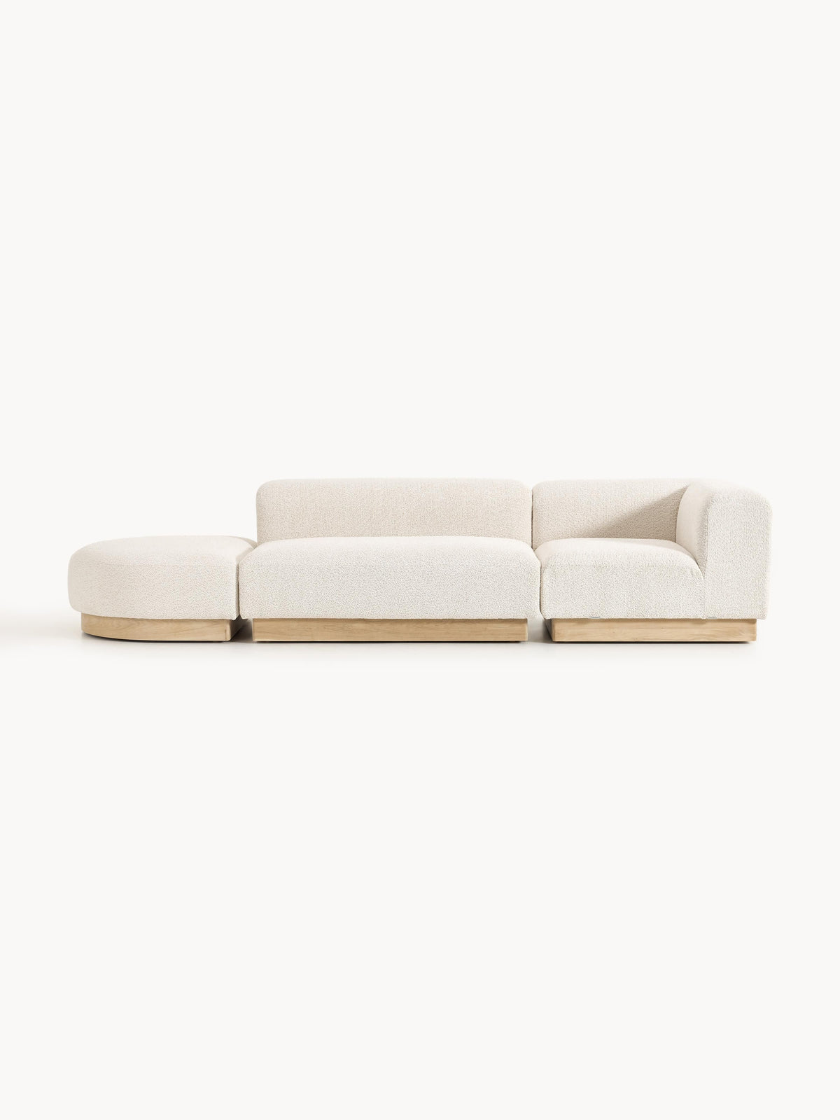 Natburgh Modular Ottoman in Teddy Bouclé with Stool (Left/Right)
