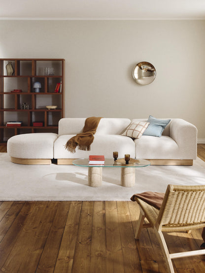 Natburgh Modular Ottoman in Teddy Bouclé with Stool (Left/Right)