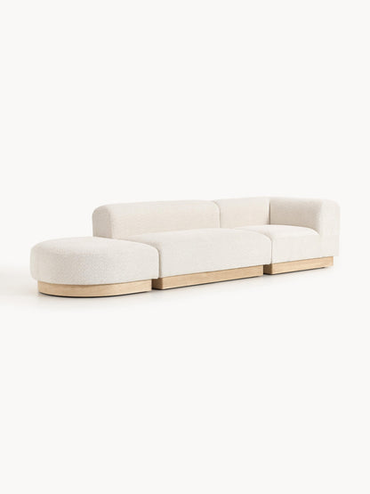 Natburgh Modular Ottoman in Teddy Bouclé with Stool (Left/Right)